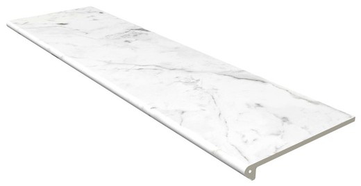 Peldaño cerámico 120cm Marble Carrara blanco Gres Aragon