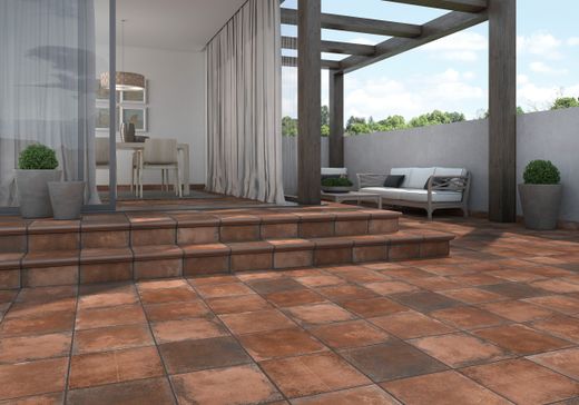 Pavimento gres extrusionado Antic marrón 33x33 cm Gres Aragón