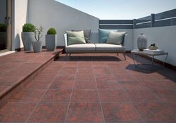 Pavimento gres extrusionado 33x33 cm Jasper rojo  Gres de Aragon