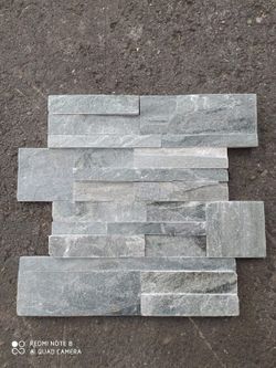Caixa de pedra pré-montada, suporte de parede Eco Grey, pedras galegas