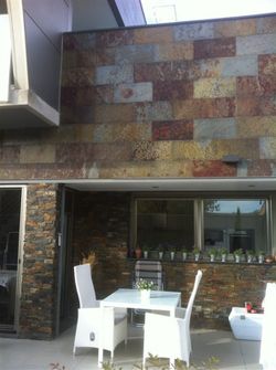 Caixa de pedra pré-montada, arte de parede ecológica multicolorida, pedras galegas