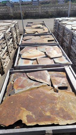 Palete de ardósia irregular, pedras galegas vermelhas de fogo
