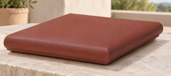 Runde rote Cotto-Eckstufe 330x330x53x18mm Gres de Aragón